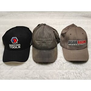 LOT 3 Baseball Cap - Distressed Harley-Davidson, New Matco Tools, Castle Racing